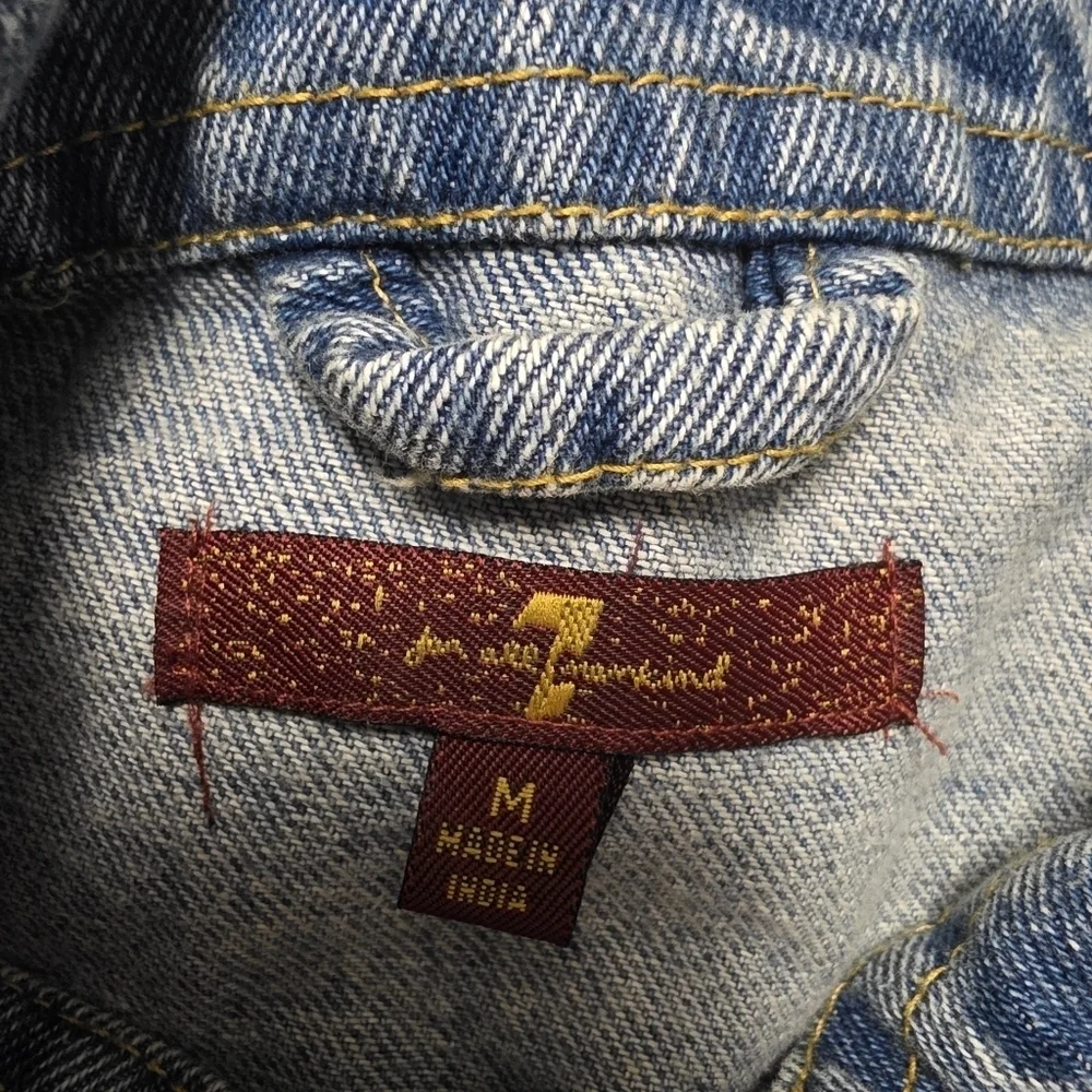 7 For All Mankind Denim Girls Distressed Jacket Size Medium